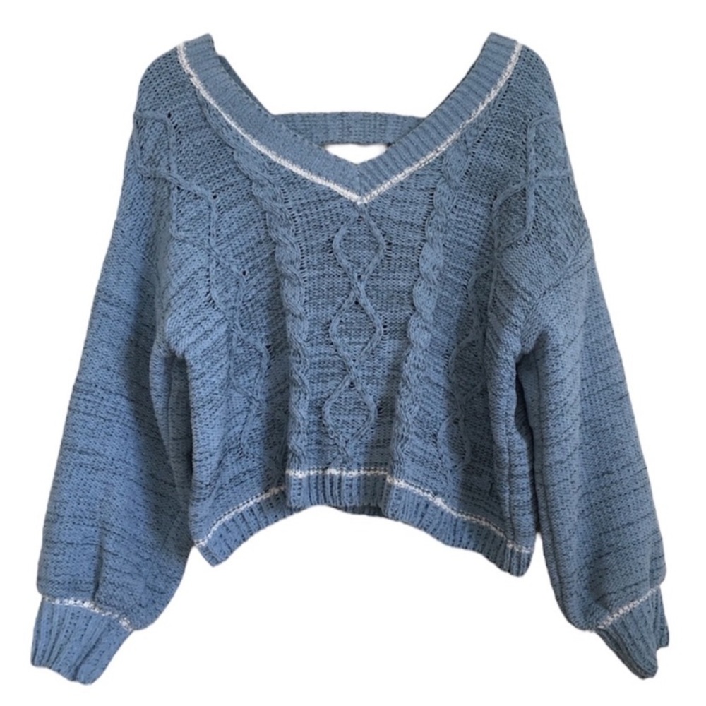 MM by My Michelle Knit Light Blue Dolman Sweater Size medium